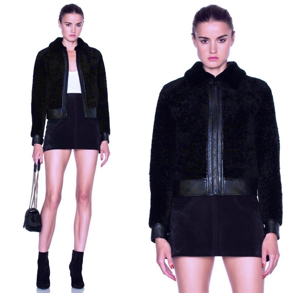 MARTIN GRANT PARIS 70s Navy Wool Blend Faux Shearling Boxy Sherpa Teddy Jacket 6